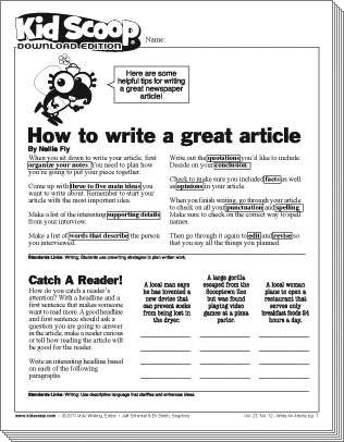 How To Write A Great Article Kid Scoop