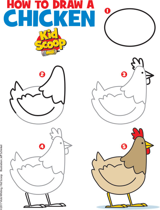 How to Draw a Chicken | Kid Scoop