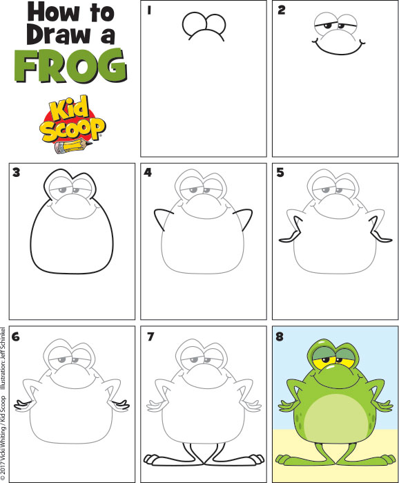 How To Draw A Frog 2 Kid Scoop
