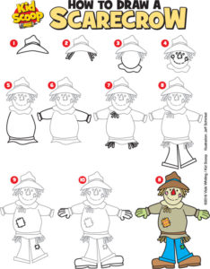How to Draw a Scarecrow | Kid Scoop