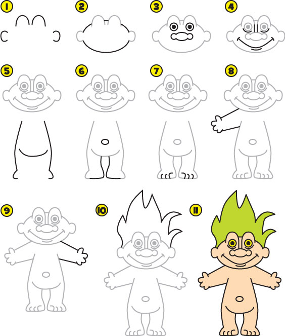 how-to-draw-a-troll-doll