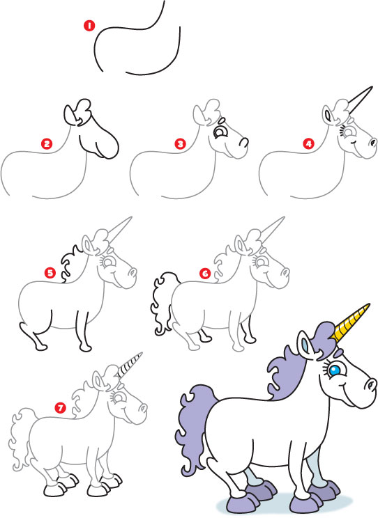How To Draw A Unicorn Kid Scoop
