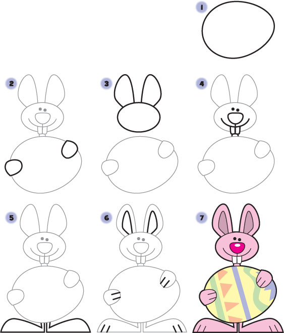 How to Draw an Easter Bunny | Kid Scoop